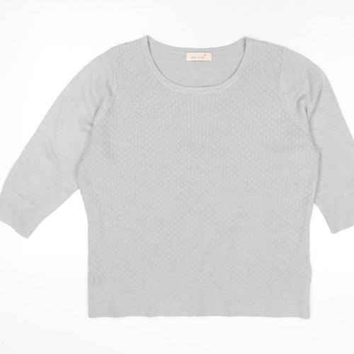 Per Una Womens Grey Round Neck Acetate Pullover Jumper Size 16