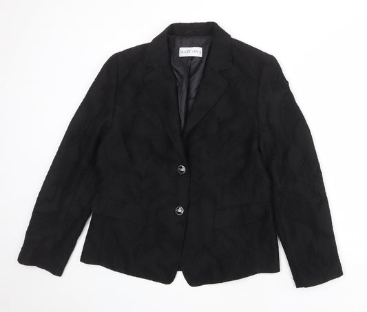 Marcona Womens Black Wool Jacket Suit Jacket Size 12