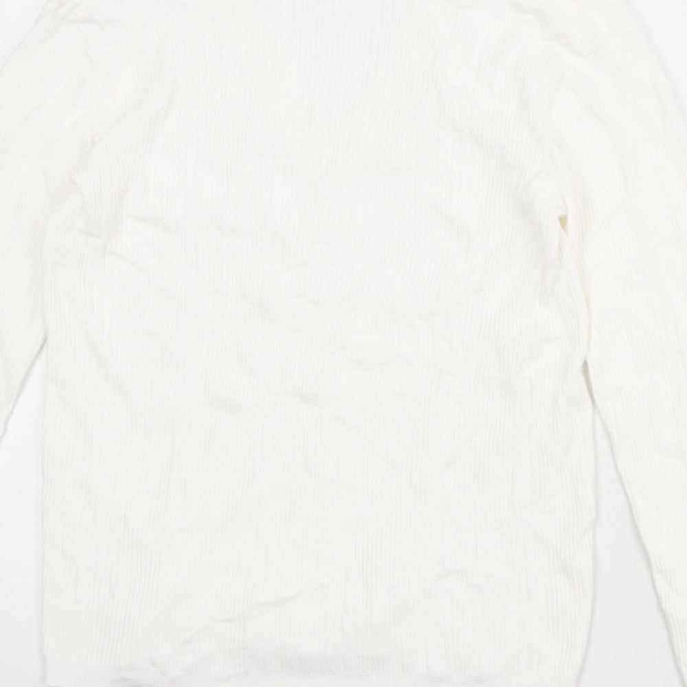Marks and Spencer Womens White Polyester Basic Blouse Size 10 Collared