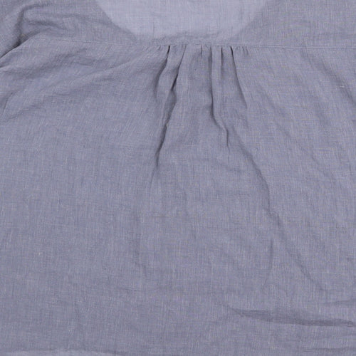 French Connection Womens Blue Polyester Basic Blouse Size XS Round Neck