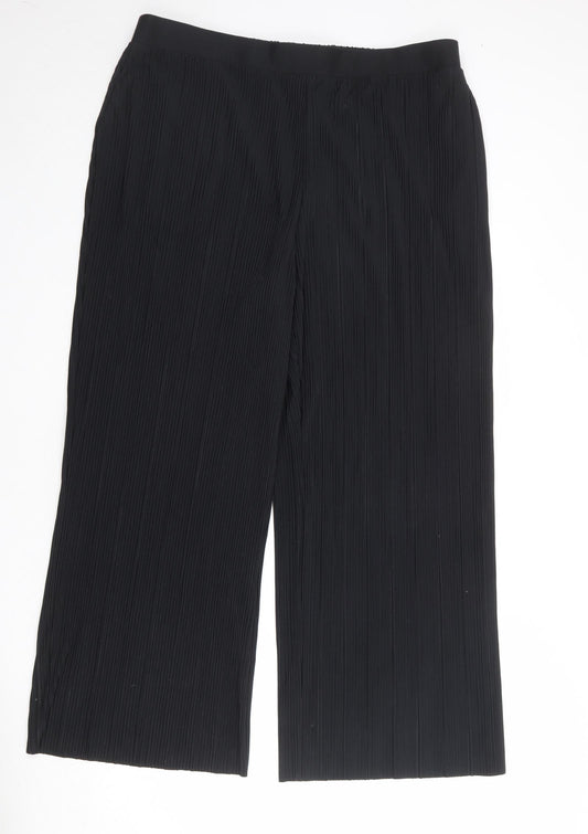 Autograph Womens Black Polyester Trousers Size 20 Regular - Plisse