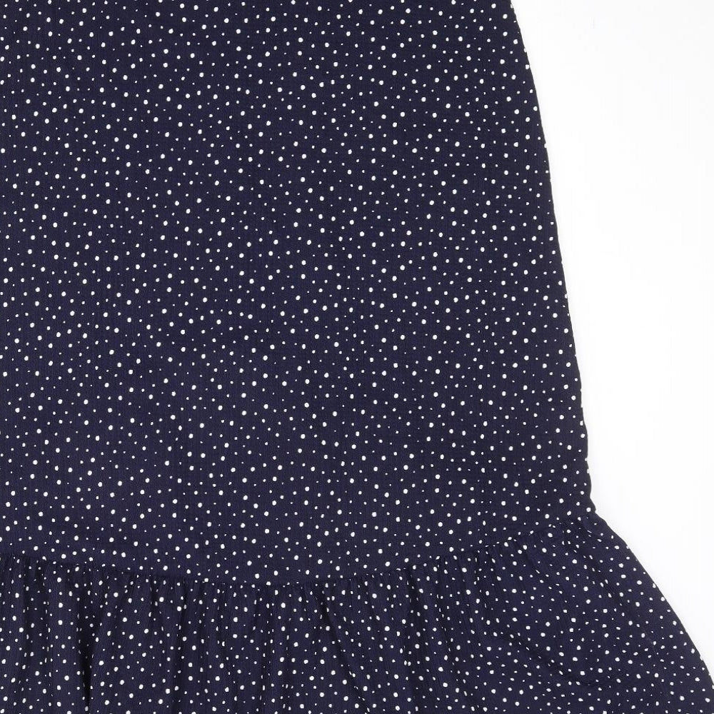 NEXT Womens Blue Polka Dot Polyester Trumpet Skirt Size 10 Button