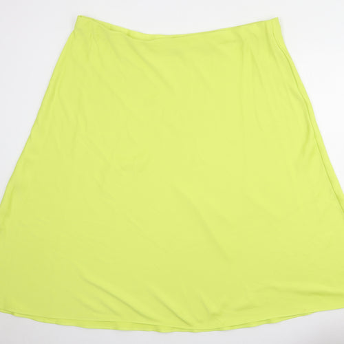 Marks and Spencer Womens Green Polyester Swing Skirt Size 24