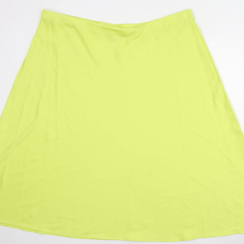 Marks and Spencer Womens Green Polyester Swing Skirt Size 24