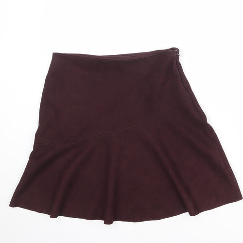 NEXT Womens Purple Polyester Swing Skirt Size 8 Zip