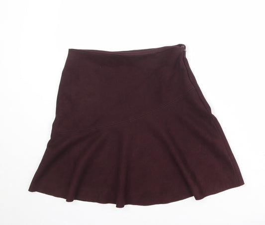 NEXT Womens Purple Polyester Swing Skirt Size 8 Zip