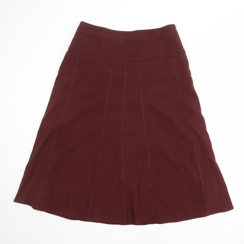 EWM Womens Red Polyester Swing Skirt Size 12 Zip