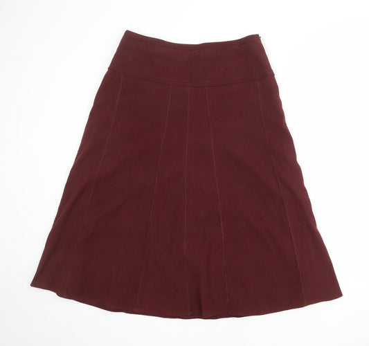EWM Womens Red Polyester Swing Skirt Size 12 Zip