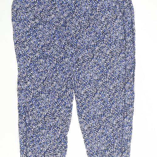 Marks and Spencer Womens Multicoloured Animal Print Viscose Jogger Trousers Size 24 Regular