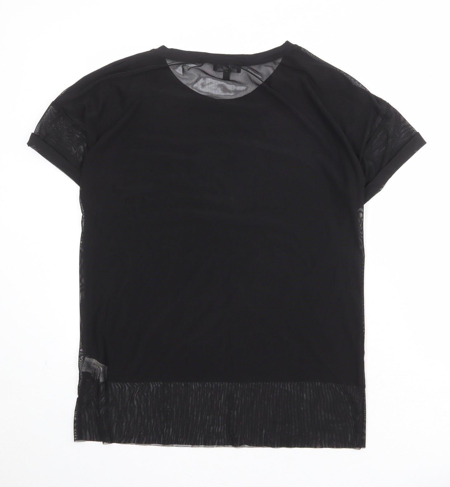Bershka Womens Black Polyester Basic T-Shirt Size M Round Neck - Bring The Night On