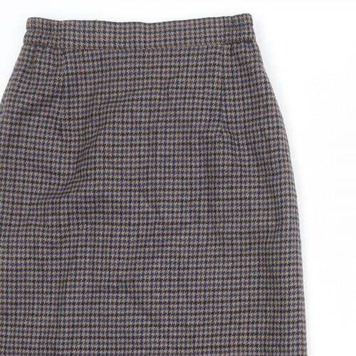 Eastex Womens Multicoloured Geometric Wool Straight & Pencil Skirt Size 10 Zip - Houndstooth pattern