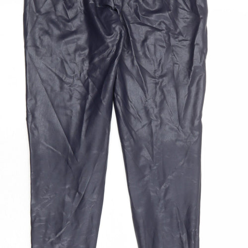 Marks and Spencer Womens Blue Polyurethane Capri Leggings Size 10 - Faux Leather