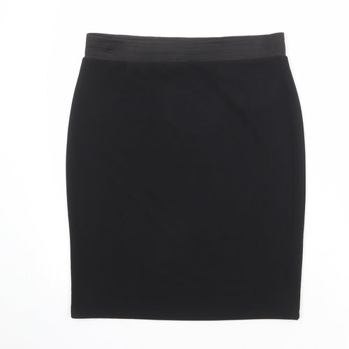 Miss Selfridge Womens Black Polyester Straight & Pencil Skirt Size 14
