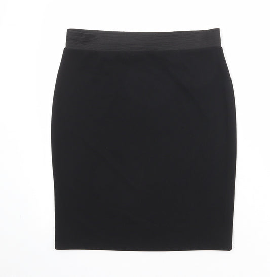 Miss Selfridge Womens Black Polyester Straight & Pencil Skirt Size 14