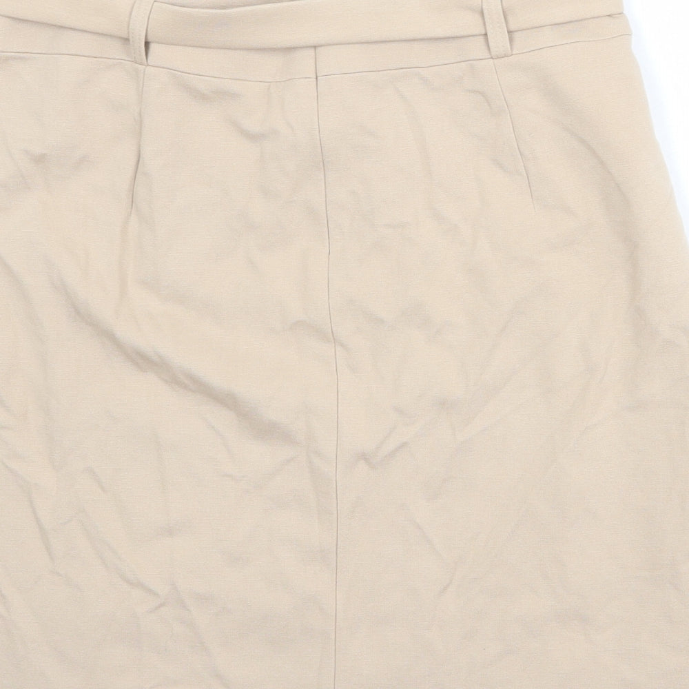 Gerry Weber Womens Beige Polyester A-Line Skirt Size 30 in Zip - Belt included