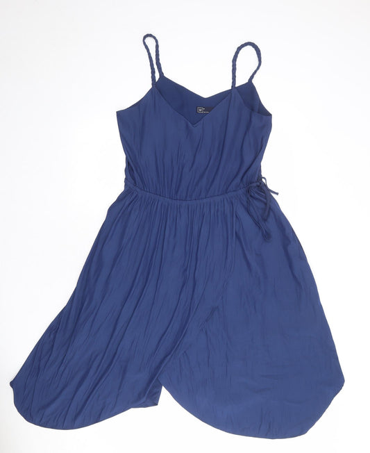 Gap Womens Blue Polyester Slip Dress Size 6 V-Neck Pullover