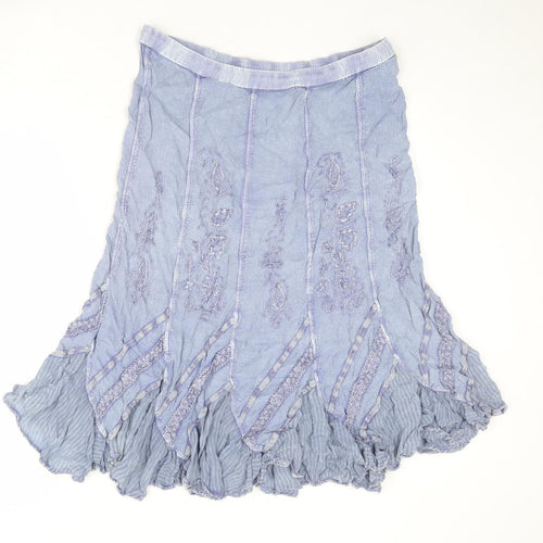EWM Womens Blue Viscose Swing Skirt Size 16 Drawstring