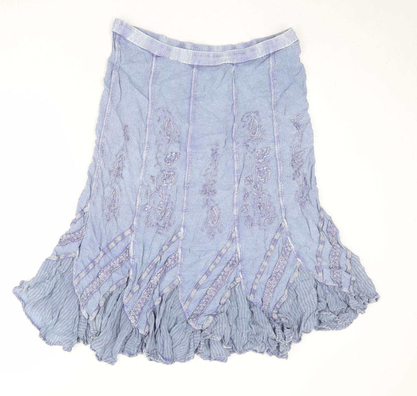 EWM Womens Blue Viscose Swing Skirt Size 16 Drawstring