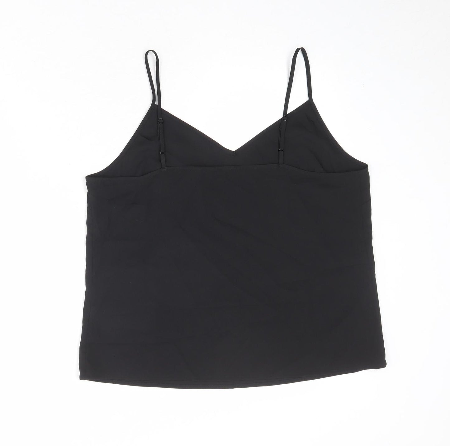Marks and Spencer Womens Black Polyester Basic Tank Size 10 V-Neck