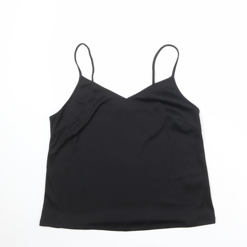 Marks and Spencer Womens Black Polyester Basic Tank Size 14 V-Neck