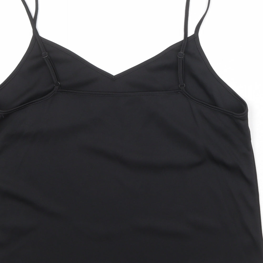Marks and Spencer Womens Black Polyester Basic Tank Size 14 V-Neck