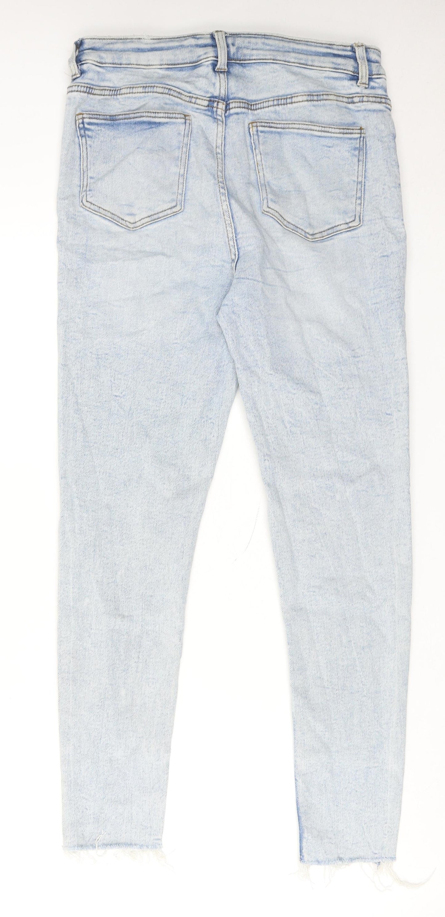 New Look Womens Blue Cotton Skinny Jeans Size 14 Regular Zip