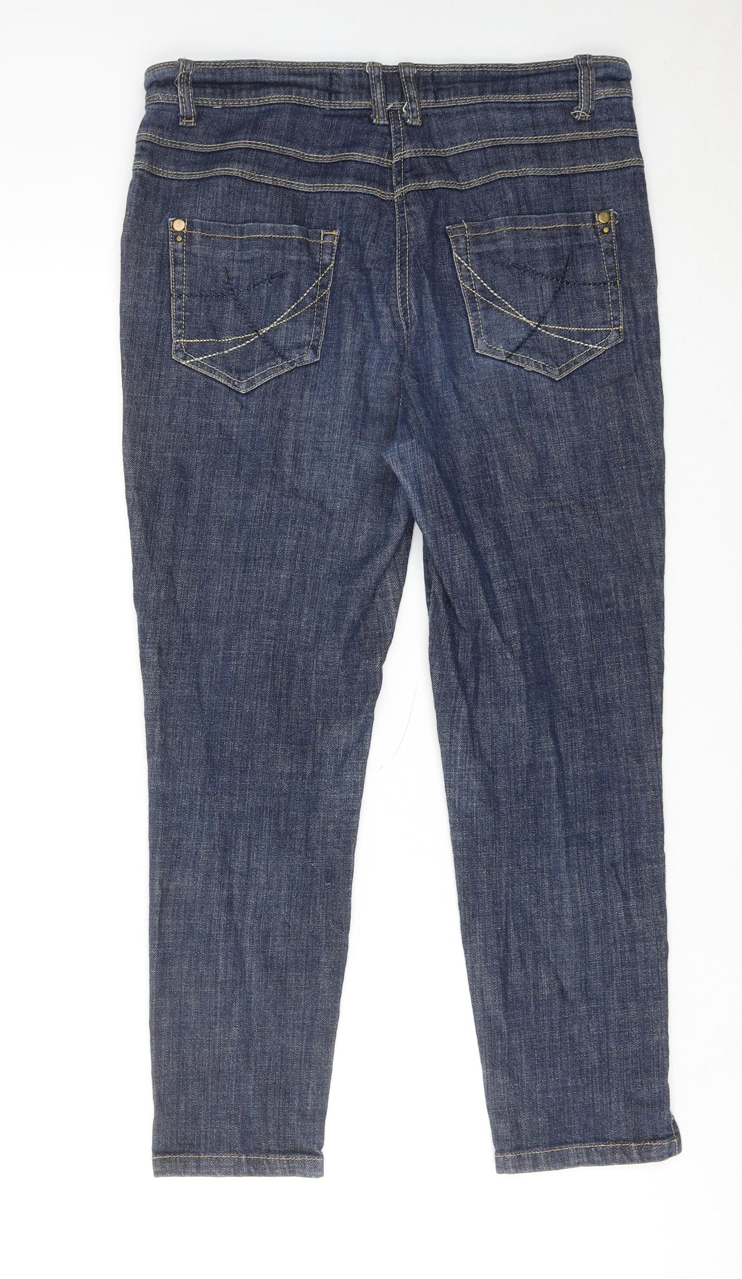 Internacionale Womens Blue Cotton Skinny Jeans Size 12 Regular Zip