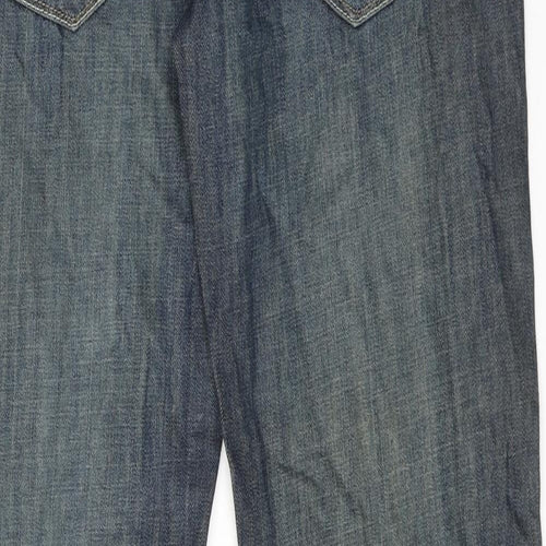 Burton Mens Blue Cotton Bootcut Jeans Size 34 in Regular Button