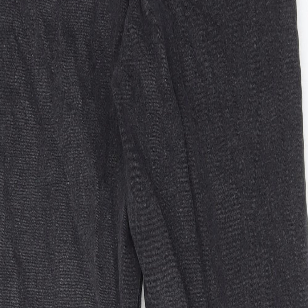 New Look Womens Black Cotton Straight Jeans Size 6 Regular Zip