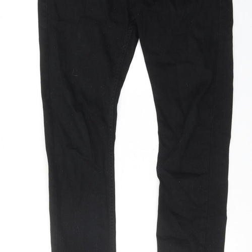 Topman Mens Black Cotton Skinny Jeans Size 32 in Regular Zip