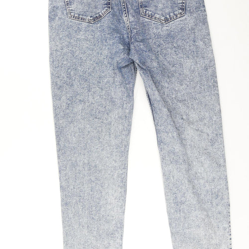 C&A Womens Blue Cotton Mom Jeans Size 10 Regular Zip