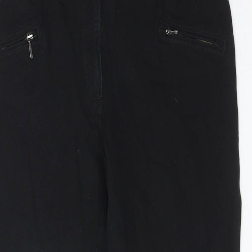 Pure Womens Black Cotton Skinny Jeans Size 14 Regular Zip