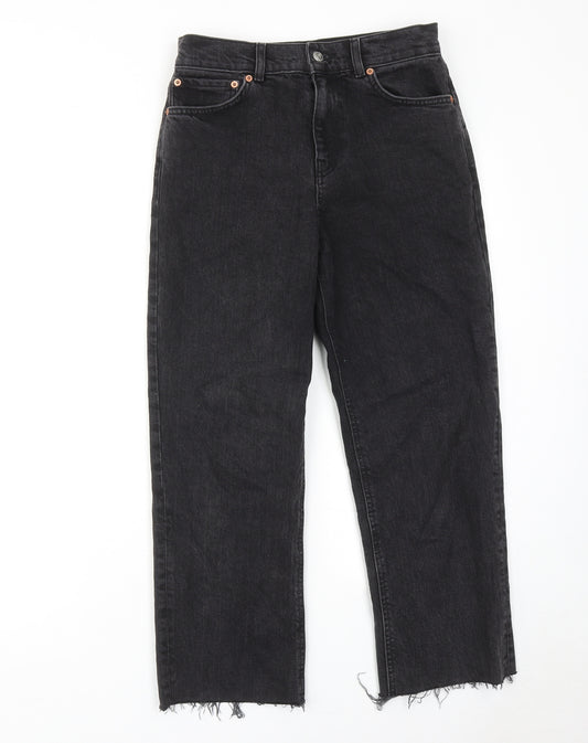 ASOS Womens Black Cotton Straight Jeans Size 28 in L28 in Regular Zip