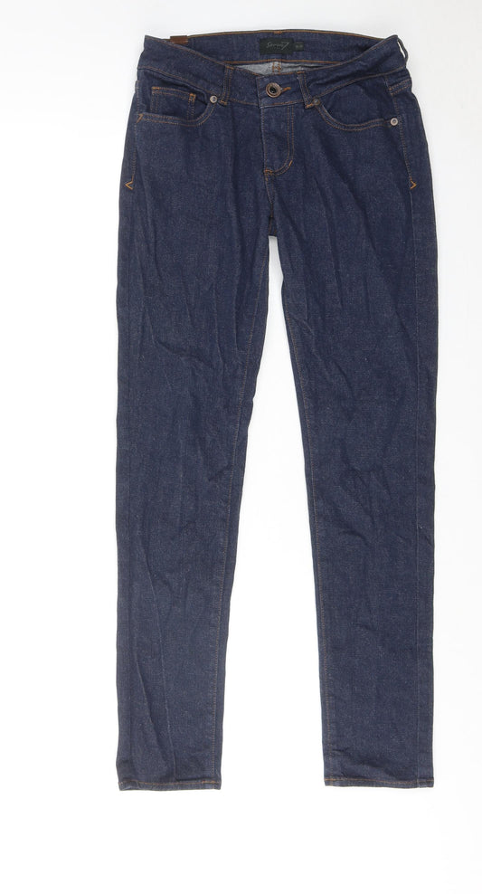 Seven7 Womens Blue Cotton Skinny Jeans Size 26 in Regular Zip