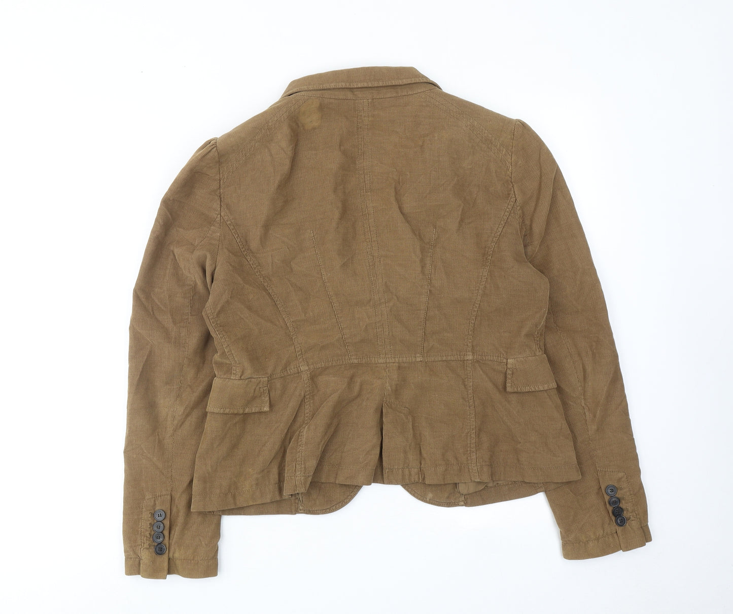 Zara Womens Brown Cotton Jacket Blazer Size XL