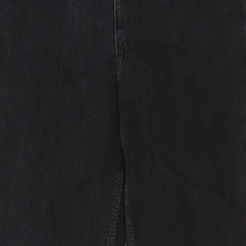 Marks and Spencer Womens Black Cotton Skinny Jeans Size 14 Slim Zip