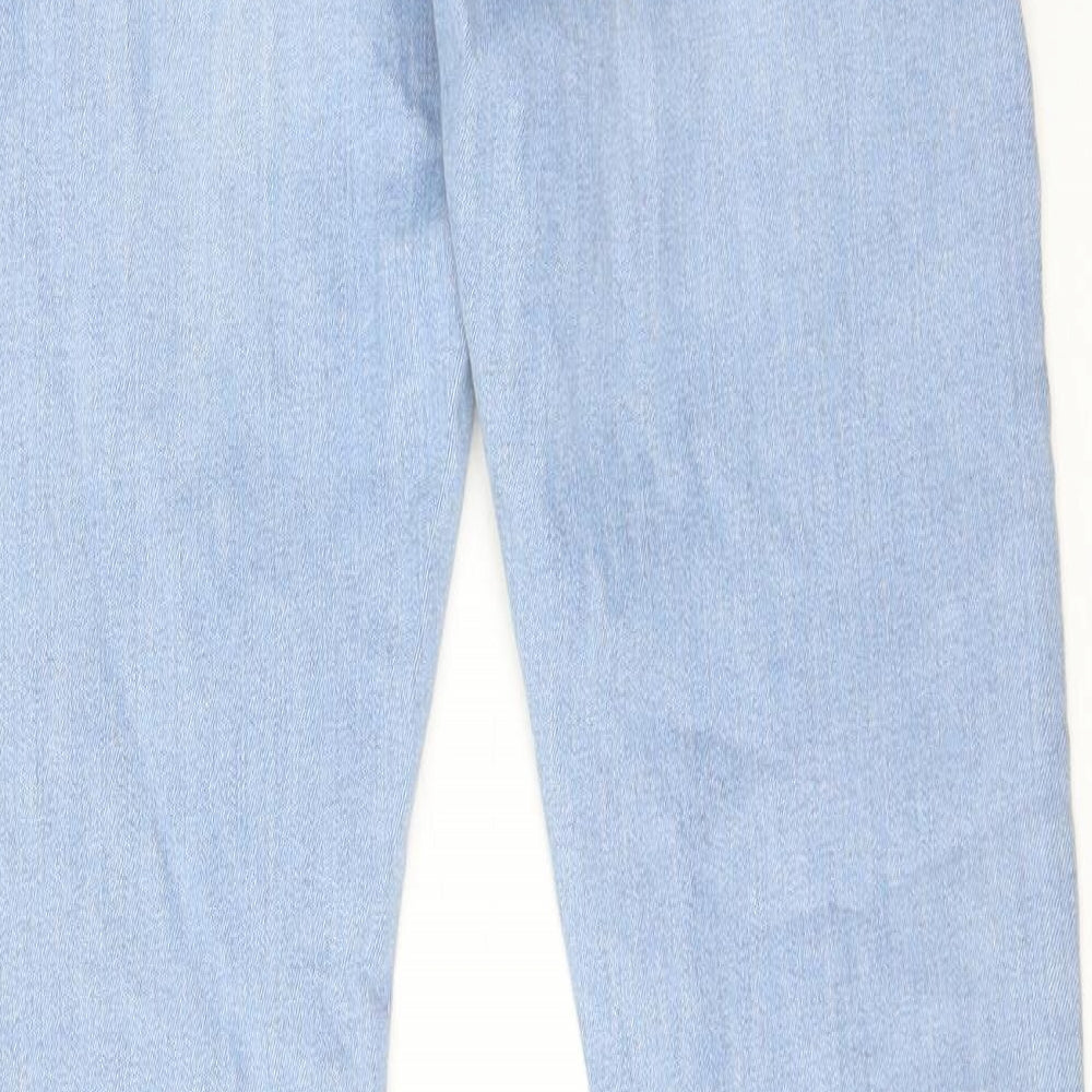Topman Mens Blue Cotton Skinny Jeans Size 32 in Regular Zip