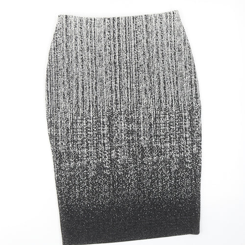 Roman Womens Black Geometric Polyester Straight & Pencil Skirt Size 10