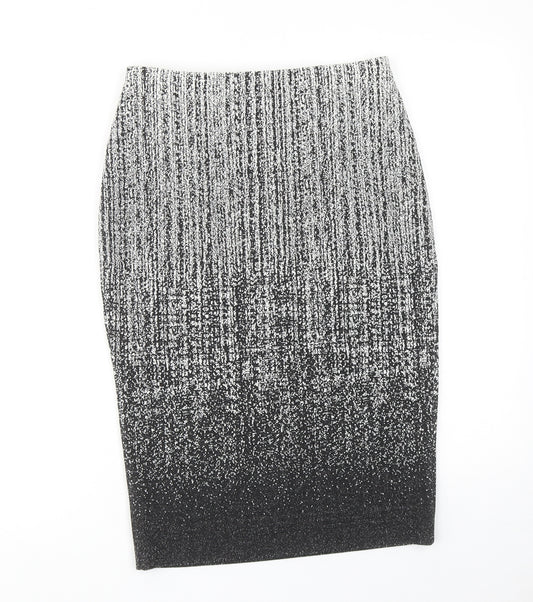 Roman Womens Black Geometric Polyester Straight & Pencil Skirt Size 10