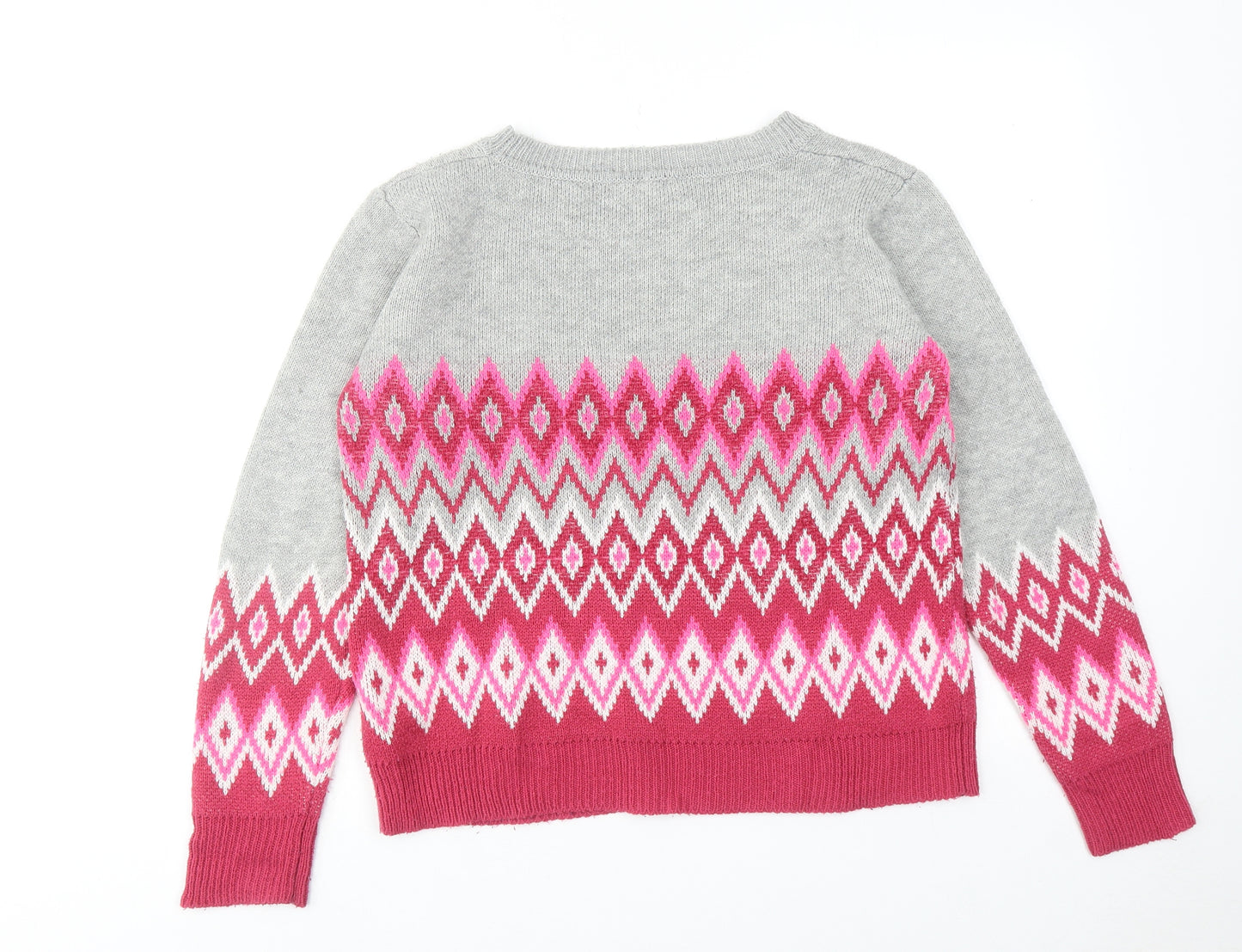 Oasis Womens Pink Boat Neck Geometric Acrylic Pullover Jumper Size M