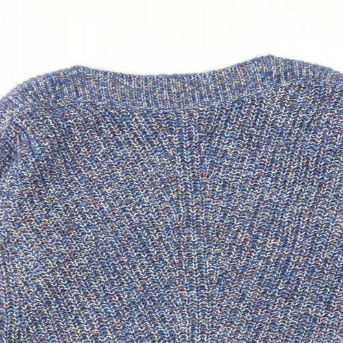 John Lewis Womens Blue Boat Neck Cotton Pullover Jumper Size 8