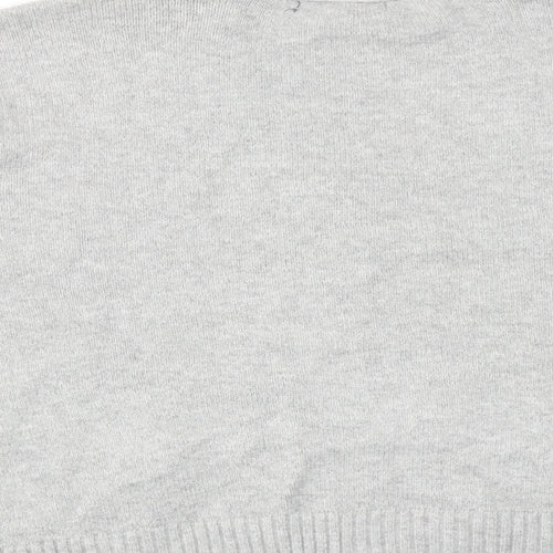Marks and Spencer Womens Grey V-Neck Polyester Cardigan Jumper Size L