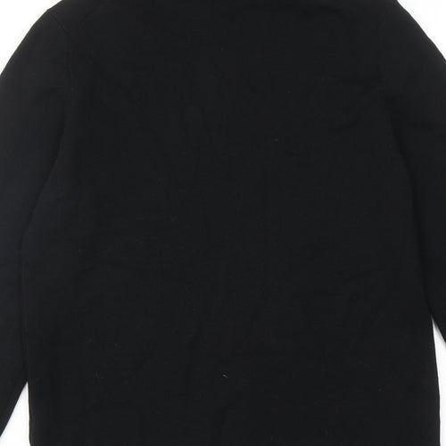 Autograph Mens Black Mock Neck Cotton Pullover Jumper Size S Long Sleeve