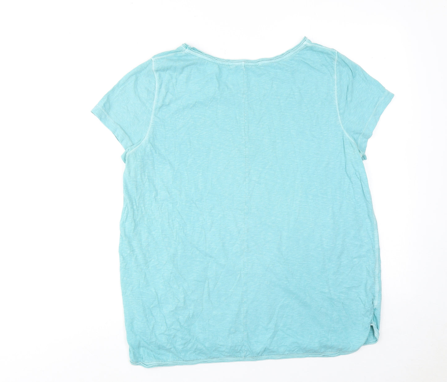 White Stuff Womens Blue Cotton Basic T-Shirt Size 16 Round Neck