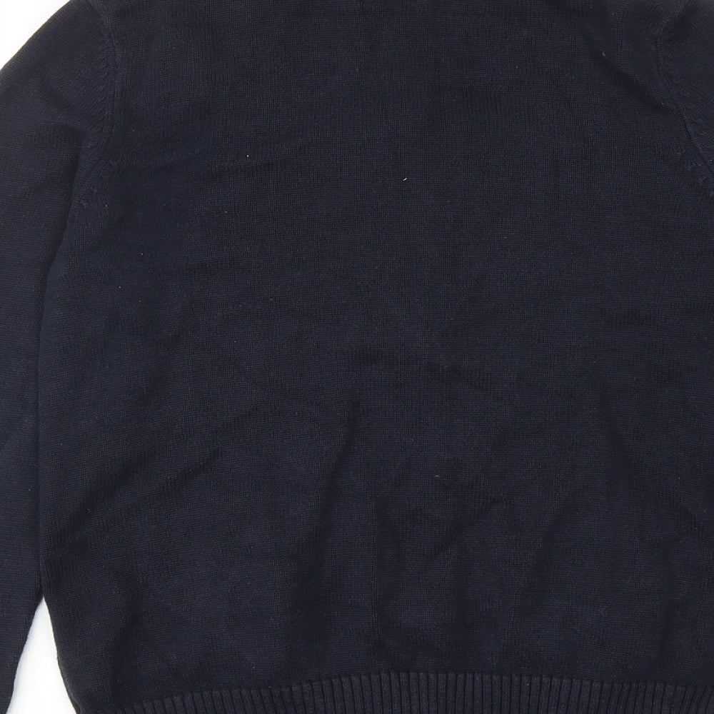 Crew Clothing Mens Blue Cotton Full Zip Sweatshirt Size M