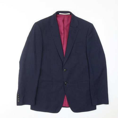 Marks and Spencer Mens Blue Polyacrylate Fibre Jacket Suit Jacket Size 36 Regular