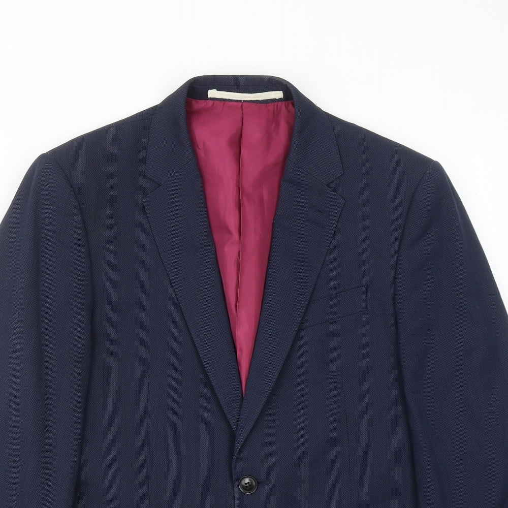 Marks and Spencer Mens Blue Polyacrylate Fibre Jacket Suit Jacket Size 36 Regular
