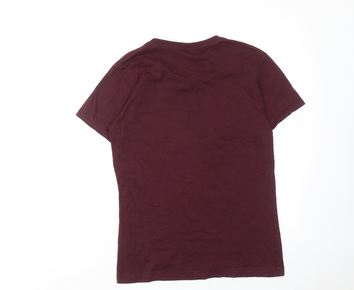 Urban Heritage Mens Red Cotton T-Shirt Size M V-Neck