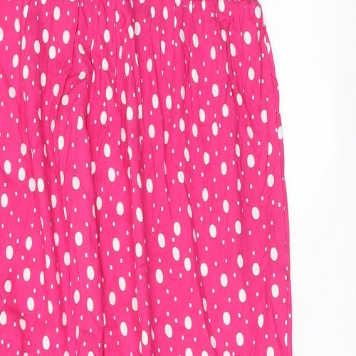 Pour Moi Womens Pink Polka Dot Viscose Maxi Size 14 Square Neck Pullover