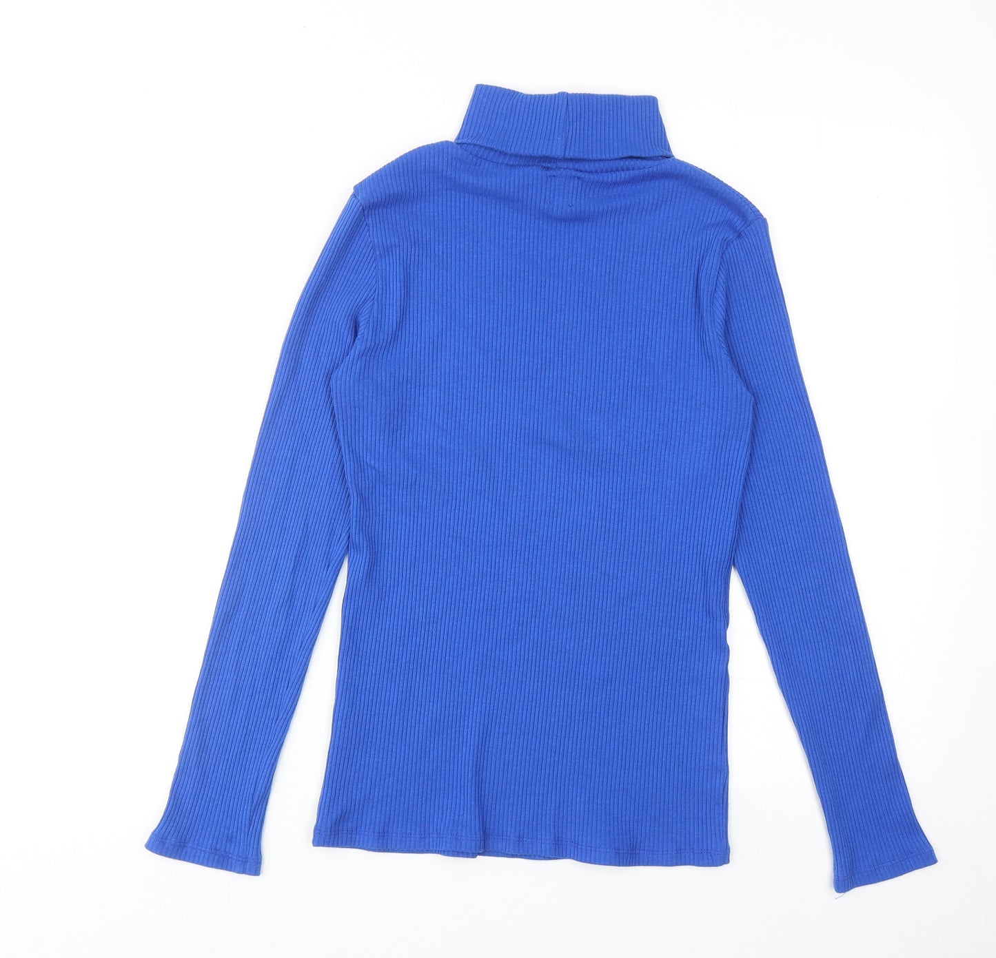 John Lewis Womens Blue Roll Neck Polyester Pullover Jumper Size 10